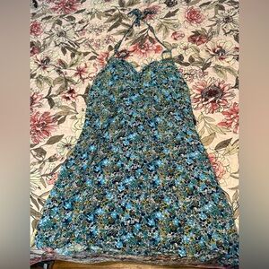 wild fable Blue Teal Floral Slip Dress